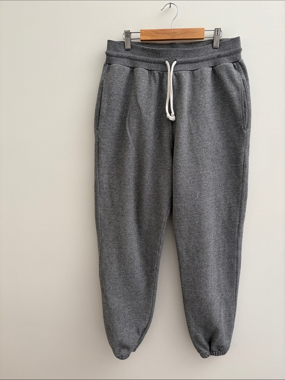 John Elliott Jogger Sweatpants in Heather Grey Adjustable Waist Pockets Size L